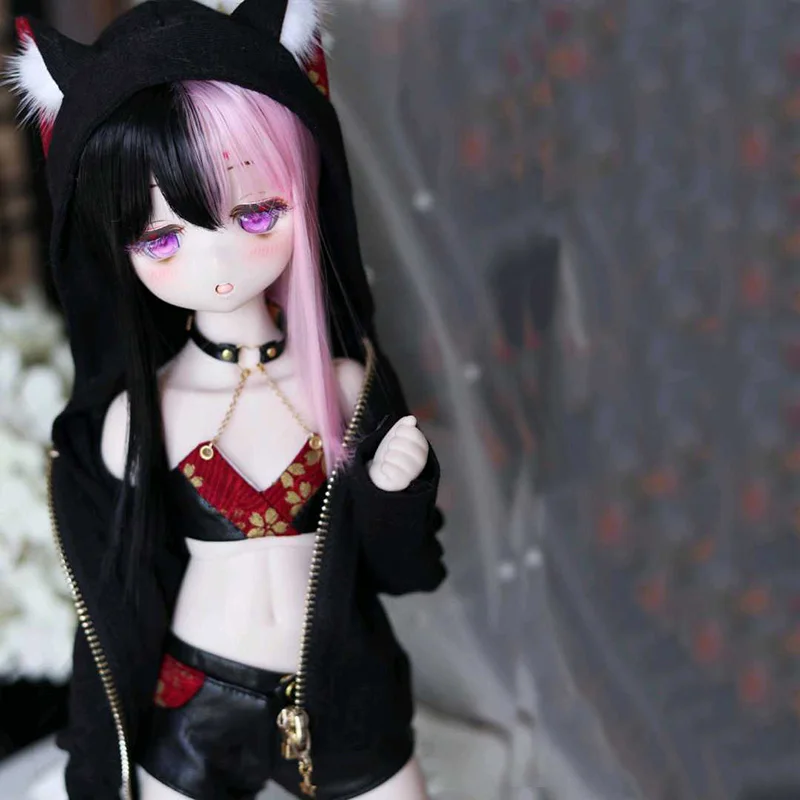 Парик Bybrana Bjd для кукол 1/3 1/4 1/6 1/8 с челкой двухцветные сшитые длинные прямые волосы