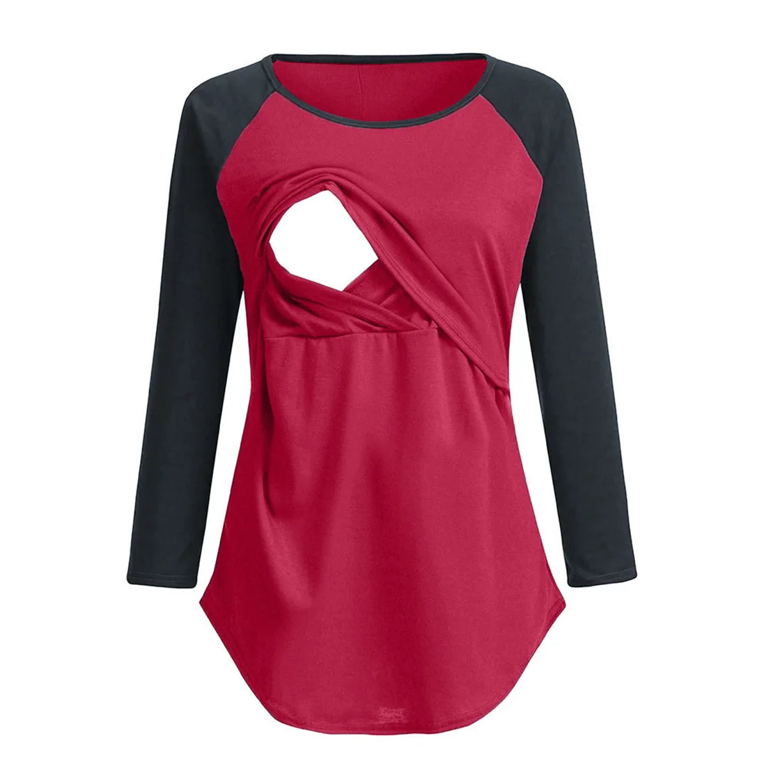 

Women Soft Nursing Shirt Maternity Comfortable Babysister Loose Pullover Home Crew Neck Casual Long Sleeve Summer Nightdress