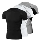 Мужская футболка для спортзала, баскетбольная футбольная компрессионная рубашка, мужские топы для бодибилдинга, облегающая одежда с коротким рукавом