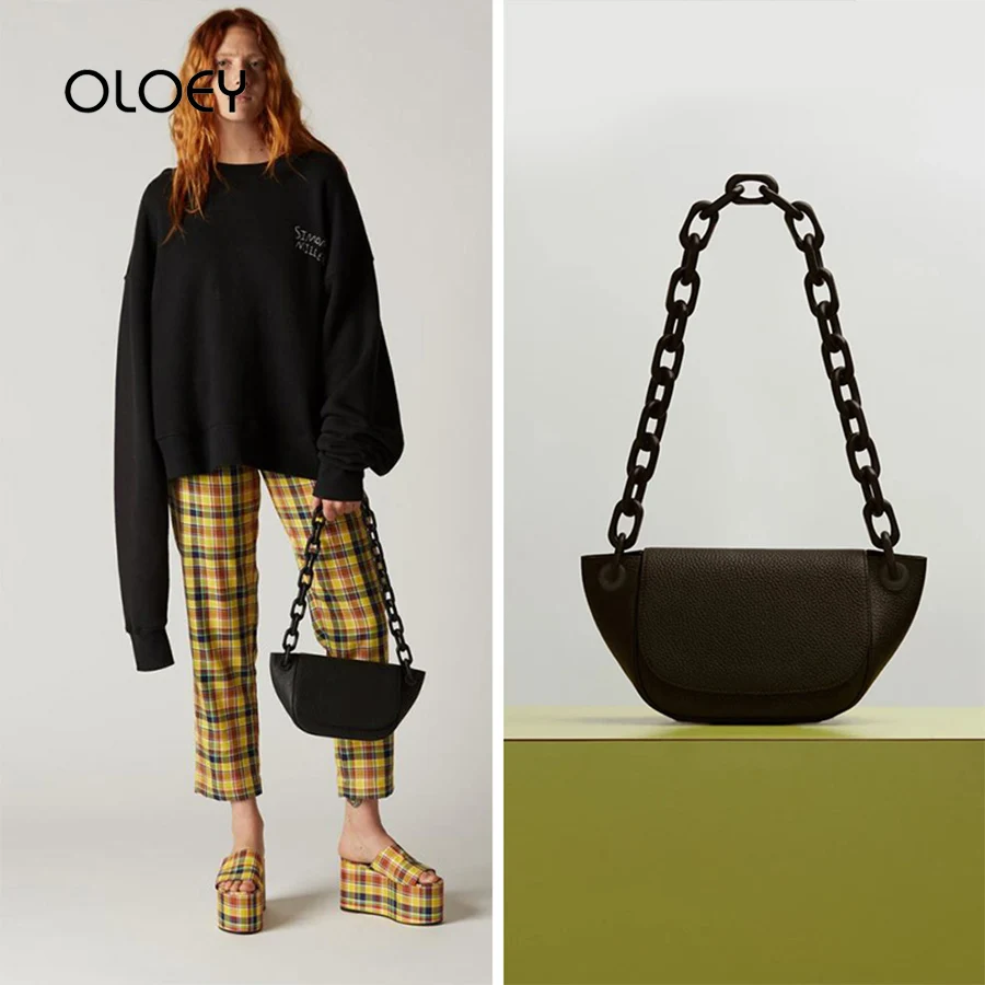 Винтажная модная сумка на плечо с акриловой цепочкой новинка 2019 роскошные сумки