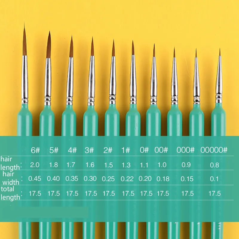 10 шт линия тонкая профессиональная ласка кисть для краски волос миниатюрные