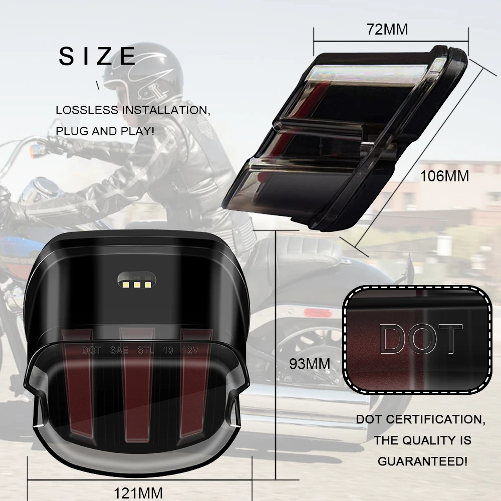Светодиодный задний тормозной светильник для Harley Dyna Fat Boy FLSTF ночной поезд FXSTB Softail
