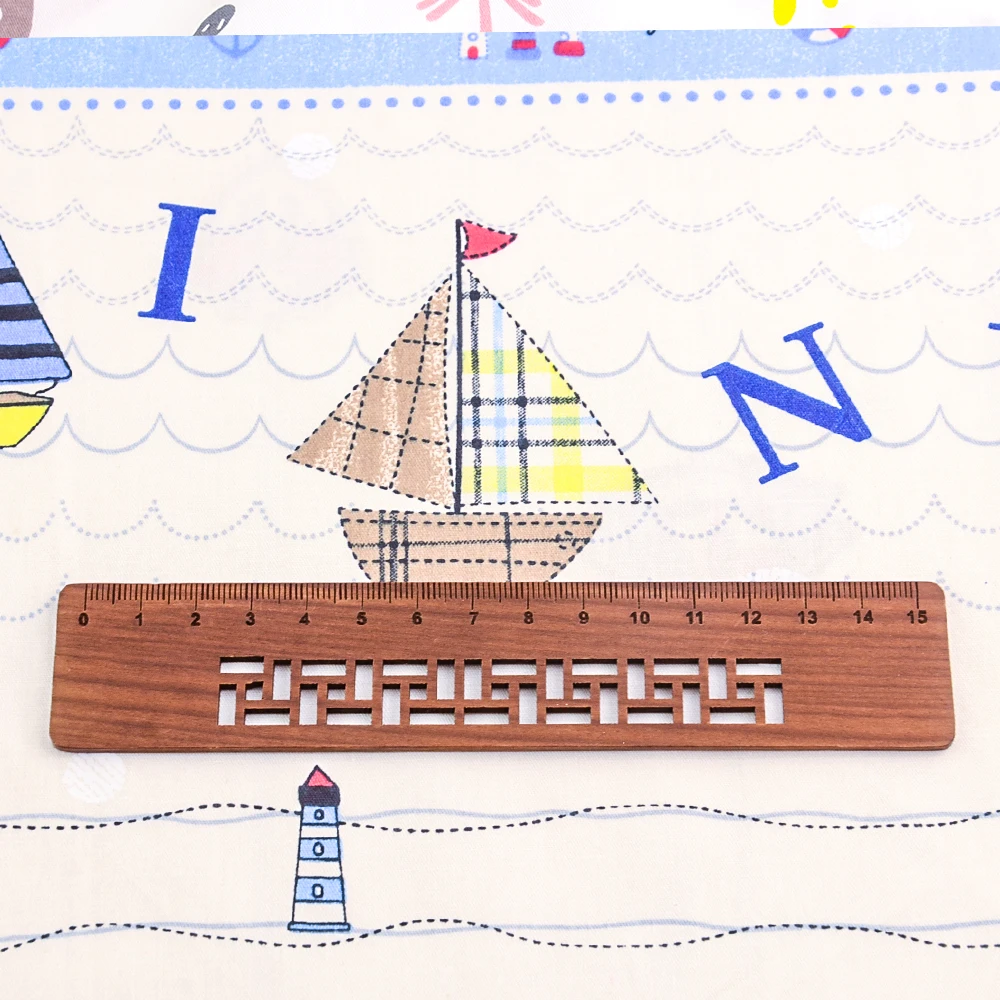 Teramila Sea Theme Cotton Fabric Patchwork Quilting Sewing Cloth Craft Bedding Decoration Fabrics Tissue Home Textile Clothing | Дом и сад