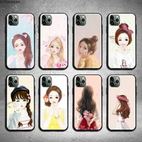 cute and beauty girl phone case for iphone 13 12 11 pro max mini xs max 8 7 6 6s plus x 5s se 2020 xr cover