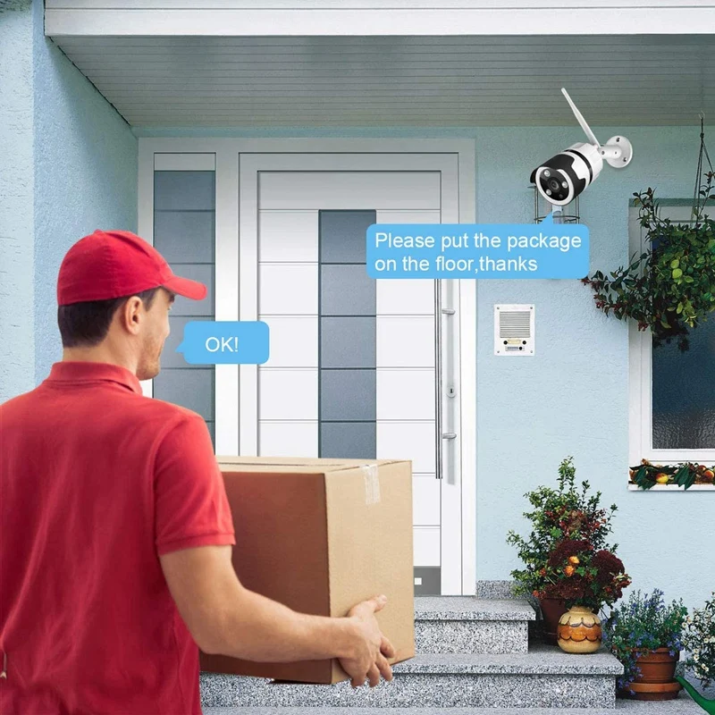 

1080P WiFi Camera HD Wireless Home Monitoring Camera Infrared Night Vision Monitoring Camera Two Way o (US Plug)