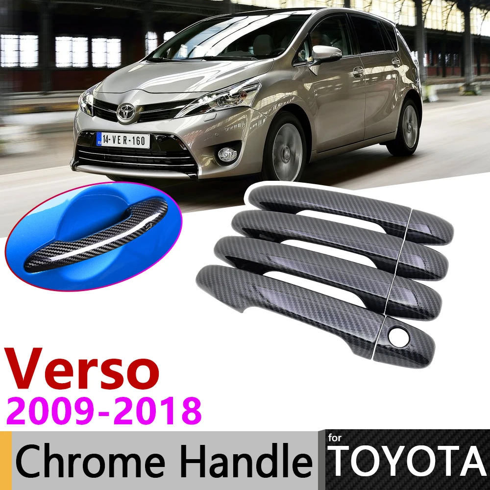 Черная крышка дверной ручки из углеродного волокна для Toyota Verso AR20 20 2009 ~ 2018