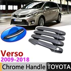 Черная крышка дверной ручки из углеродного волокна для Toyota Verso AR20 20 2009  2018, автомобильные аксессуары, наклейки, отделка 2014 2015 2016 2017 хром