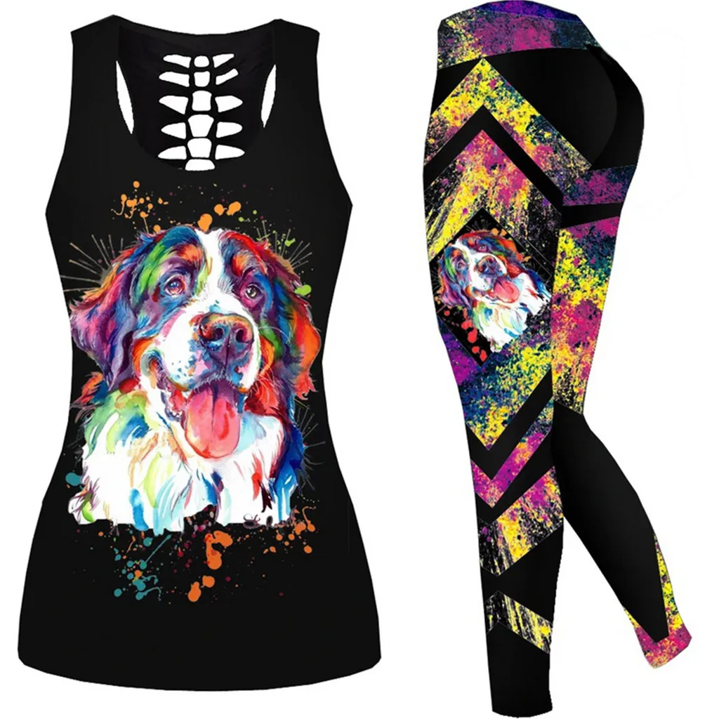 Женский нагрудный топ и леггинсы спортивные штаны для фитнеса костюм йоги