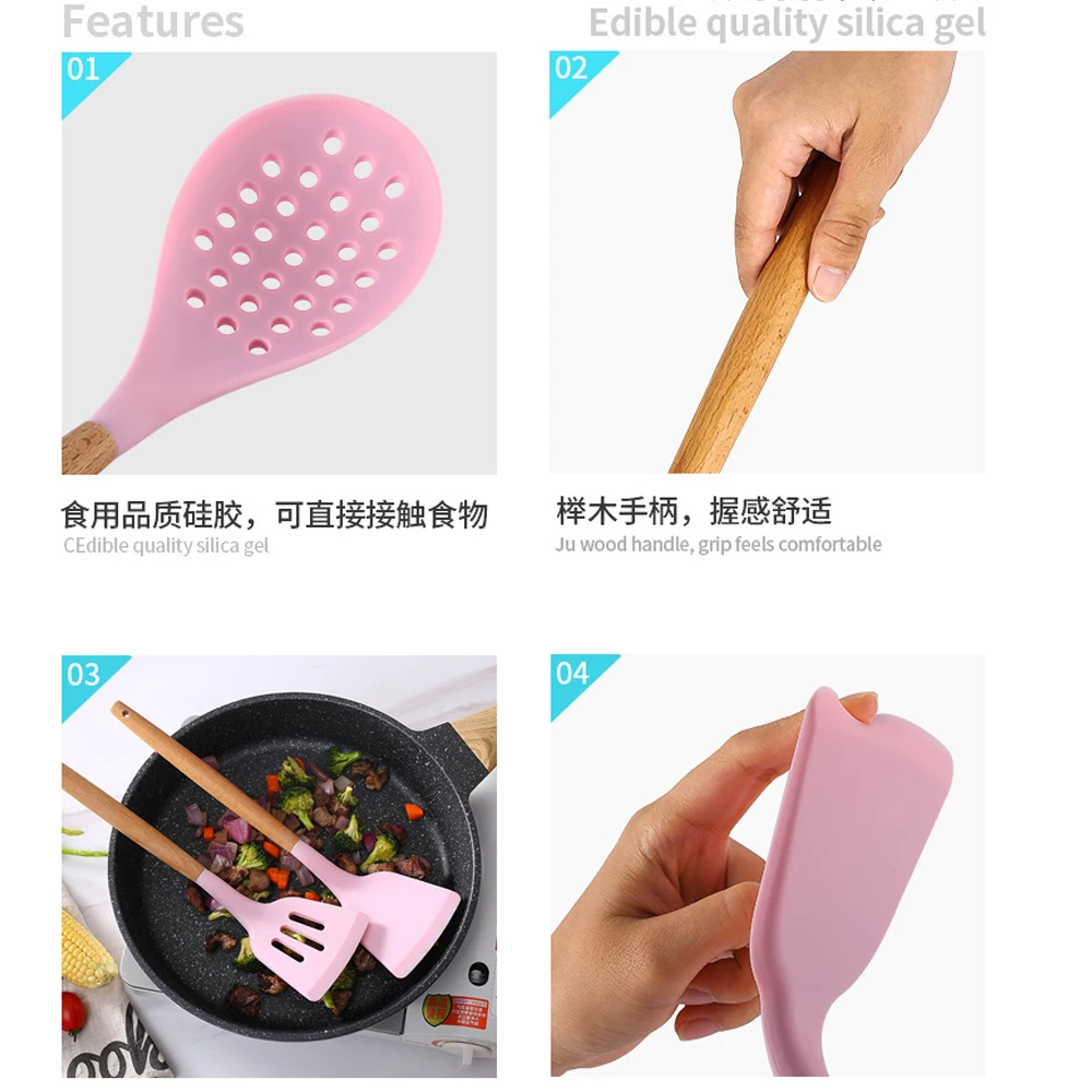 

11Pcs Kitchen Silicone Cooking Utensils Set Nonstick Spatula Gadget Spoon Cooking Tools Kitchen Baking Tool Kit Utensils Access