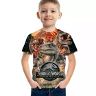 Летние 3D футболка с изображением животного детская забавная Повседневная футболка с рисунком динозавр, детская одежда для мальчиков и девочек, крутая футболка футболки животный мир От 4 до 16 лет