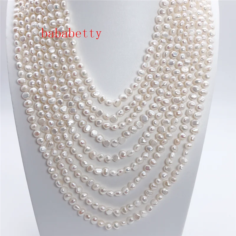Ожерелье из пресноводного жемчуга в стиле барокко 9 нитей 6 7 мм|pearl nacklace|pearl sideways