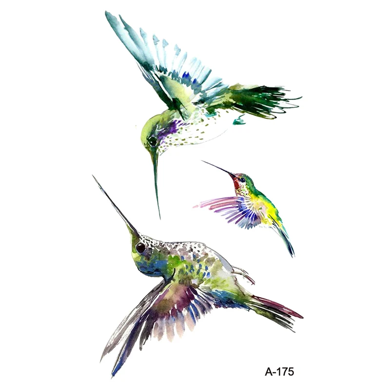 Временные татуировки Wyuen Bird для взрослых, водостойкие тату-наклейки, боди-арт, красивые 3D бабочки, поддельные татуировки для женщин, A-078