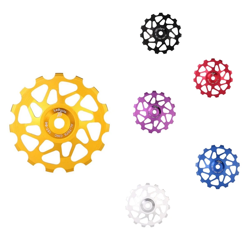 

Lebycle 15T 7075 MTB Bicycle Rear Derailleur Pulley Jockey Road Bike Guide Roller Tensioner Part Cycling Accessory