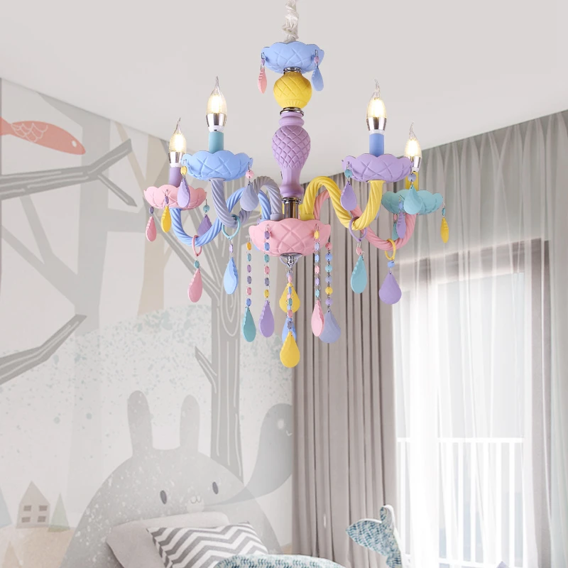 Современные Люстры для детской комнаты спальни принцессы подвесной светильник