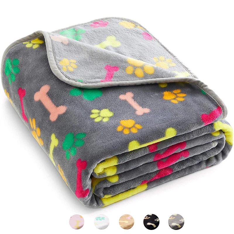 

Cute Pet Dogs Cats Bed Mat Blanket Soft Winter Warm Fleece Paw Print Design Pet Puppy Bed Sofa Cushion Cover Towel Supplies