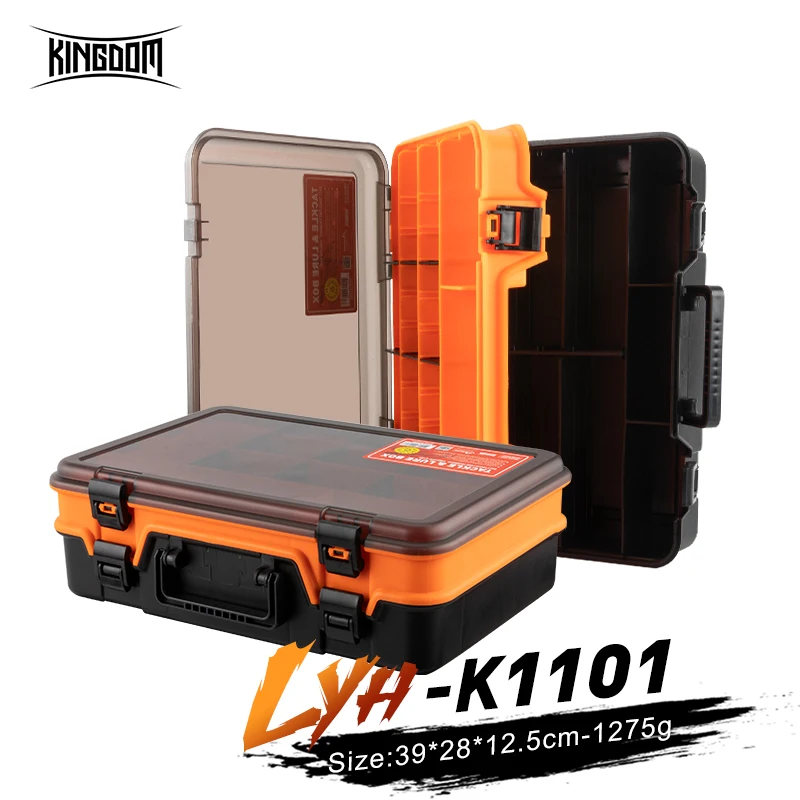 

Kingdom Fishing Tackle Boxes Large Capacity Double Layer Multifunctional Portable Reel Line Lure Tool Storage Carp Fishing Box