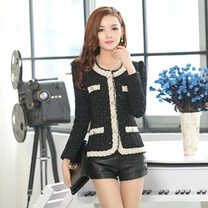 Женская куртка с круглым вырезом, с карманами, на пуговицах, в Корейском стиле, приталенная, повседневная, осенняя, 2021