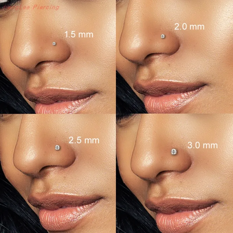 20 штук 925 пробы серебро носа серьги гвоздики круглой кубического циркония нос