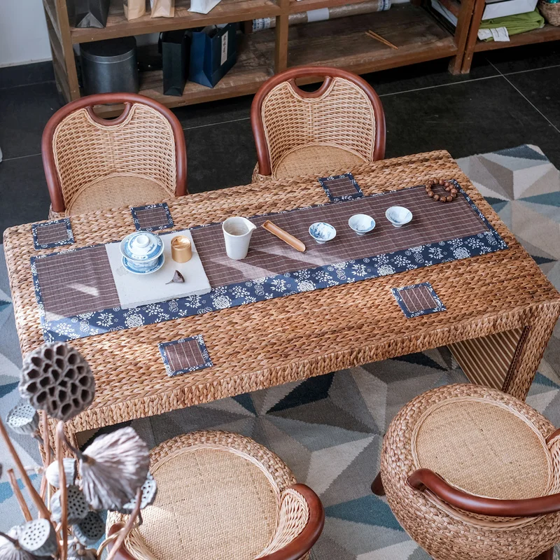 Маленький кофейный столик для балкона чайный и стул в стиле кунг фу простой