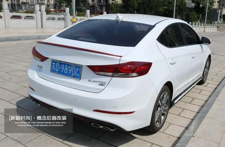 Задний Спойлер ABS для Elantra защитные бамперы диффузор заднего бампера 17