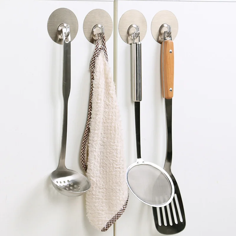 

2/4Pcs Multi-Purpose Hooks Wall Hanging Kitchen Hook No Nail Glue Refrigerator Hook Household Hooks Home Organizer for Bathroom