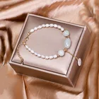 Винтажный роскошный браслет из натурального камня, женский модный браслет-кафф с подвеской, ювелирные изделия со стразами, аксессуары, Подарок на годовщину для девочек