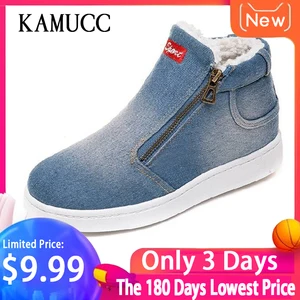 Kamucc2019 г. Зимние ботинки на платформе женские ботинки очень теплая зимняя повседневная обувь женские ковбойские ботильоны для женщин, 4 цвета, 35-44