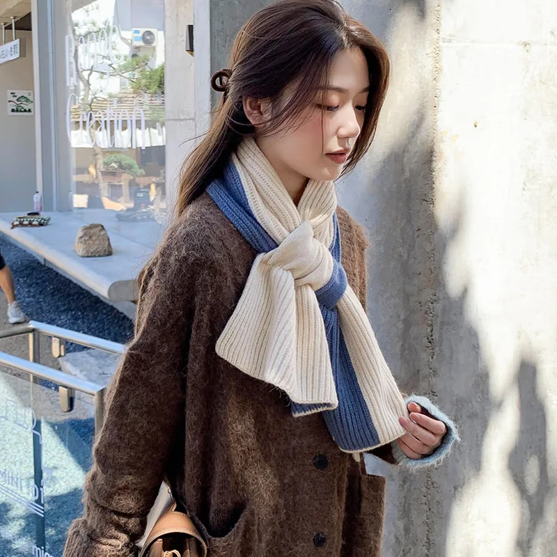 

New winter scarves Woolen Knitted Neckerchief Long Fashion Neck Warm Scarf Women Female Bandana Shawl Wraps Foulard Pashmina