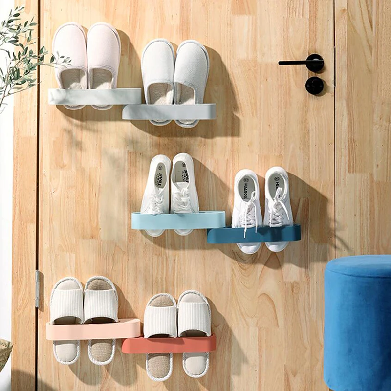 Bathroom Wall Mounted Slippers Hanger Shoe Organizer Family Storage Rack Can Space Saving Hanging Box | Дом и сад
