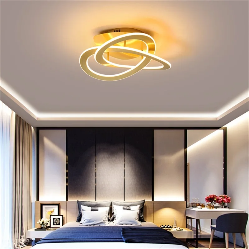 

OURFENG Led Ceiling Lights Fixtures Creative New Style 3 Colors Brightness Adjustable and Dimmable For Home Bedroom Study Office