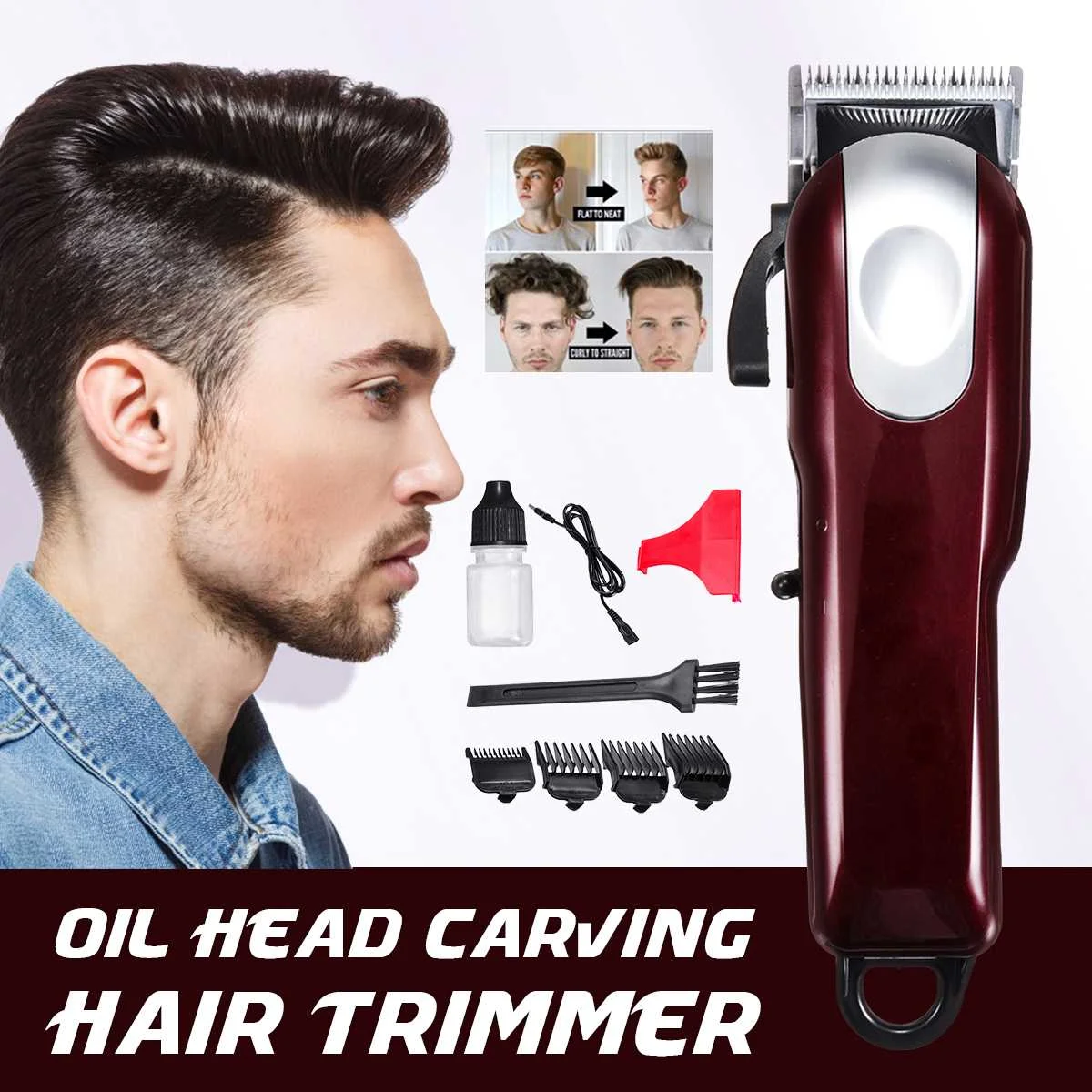 

Cord Cordless Hair Trimmer Professional Men Salon Electric Hair Clipper Beard Hair Cutting Machine Edge Outlines Detail Trimer