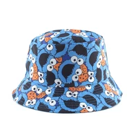 summer fisherman hat reversible cartoon bucket hats for women men street hip hop bucket cap vintage printed fishing hat