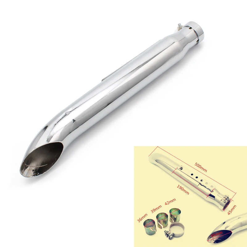 Универсальный мотоциклетный глушитель без застежек 2 цвета хромированный/черный