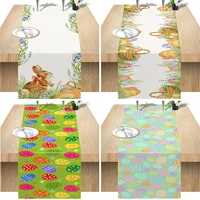 180x30cm easter decoration table runner color egg hare printing easter party supplies dining kitchen easter home deco tablecloth