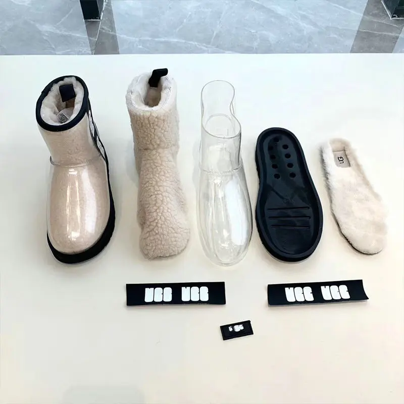 2021 осень и зима меховые сапоги все в одном женские прозрачные желеобразные