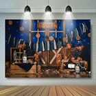 Фон для фотосъемки с изображением деревянной двери, темно-синий фон для фотосъемки с изображением деревянной коробки, синяя занавеска, фон для фотосъемки с молочной бутылкой