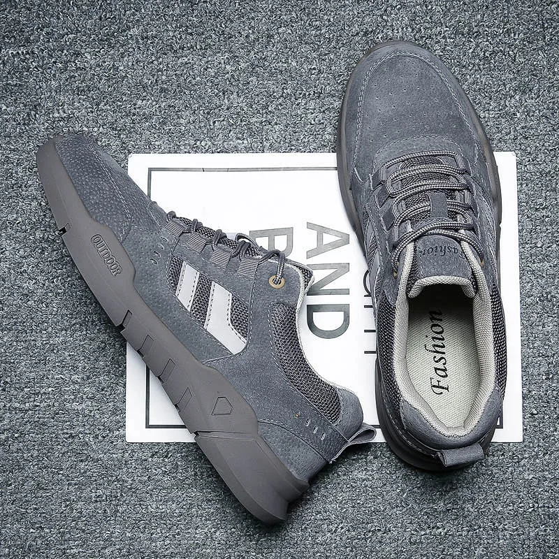 Мужская повседневная обувь модные Серые кроссовки удобные на массивном каблуке