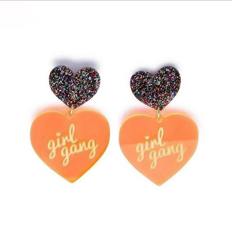 Женские акриловые серьги в Корейском стиле милые/романтичные 2 цветов с