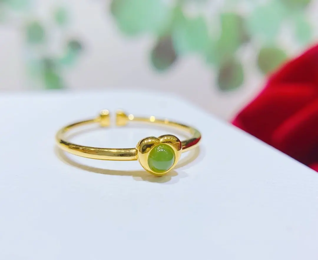 Кольцо из чистого золота 999 пробы с блестящим сердцем 2020 | Украшения и аксессуары