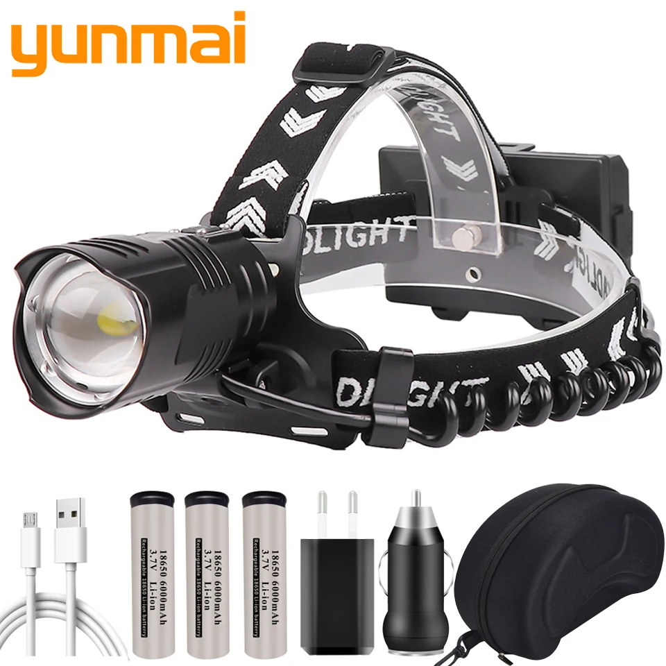 

The Most Brightest 400000LM XHP90.2 Zoomable LED Head Lamp 18650 Battery Powerbank Headlamp Usb Rechargeable Headlight 8S-1959