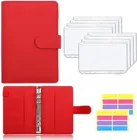 A6 ежедневник, розовый блокнот и 6 шт., папка на молнии с 6 отверстиями, бумажник-конверт для наличных