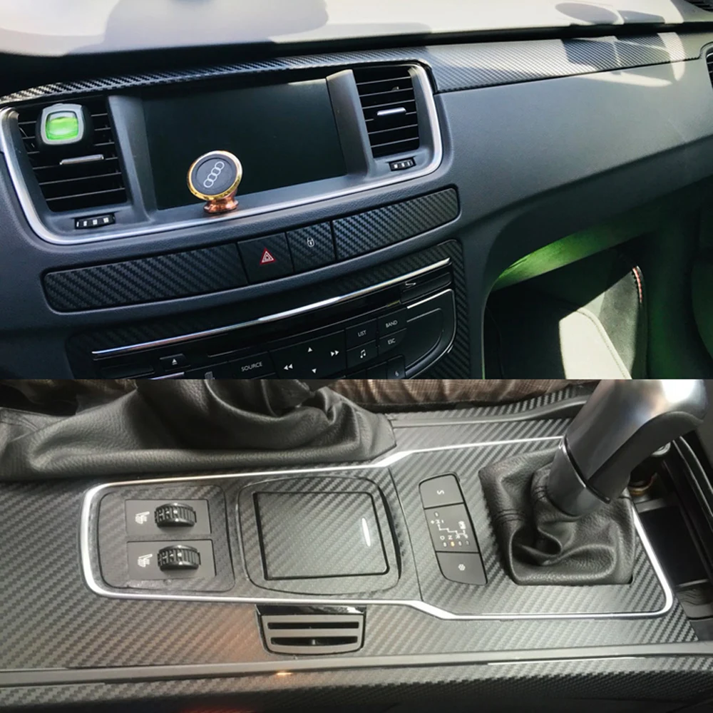 Для peugeot 508 2011- внутренняя Центральная панель управления дверная ручка 3D/5D наклейки из углеродного волокна наклейки аксессуары для стайлинга автомобилей