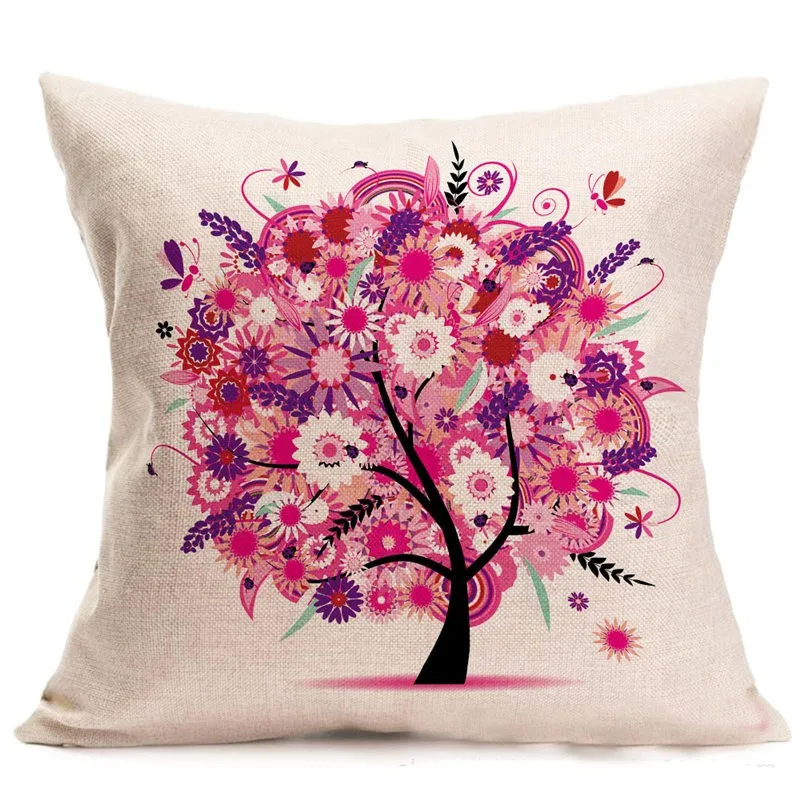 Чехол для подушки большого размера наволочка дивана с цветочным принтом птиц