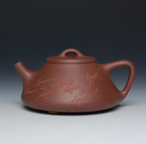 

★Boutique yixing recommended the teapot tea Gao Yufeng all hand son purple clay stone carved gourd ladle fish collection