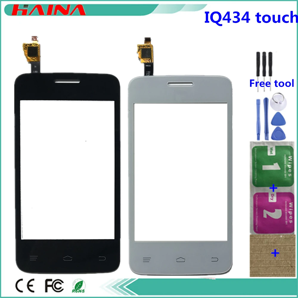 Сенсорный экран для Fly IQ434 IQ 434 10 шт./лот белый/черный сменный сенсорный +