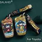 Кожаный чехол для автомобильных ключей, чехол для Toyota Chr Rav4 Auris Avensis Prius Aygo Camry Corolla Land Cruiser 200 Prado брелок в виде короны