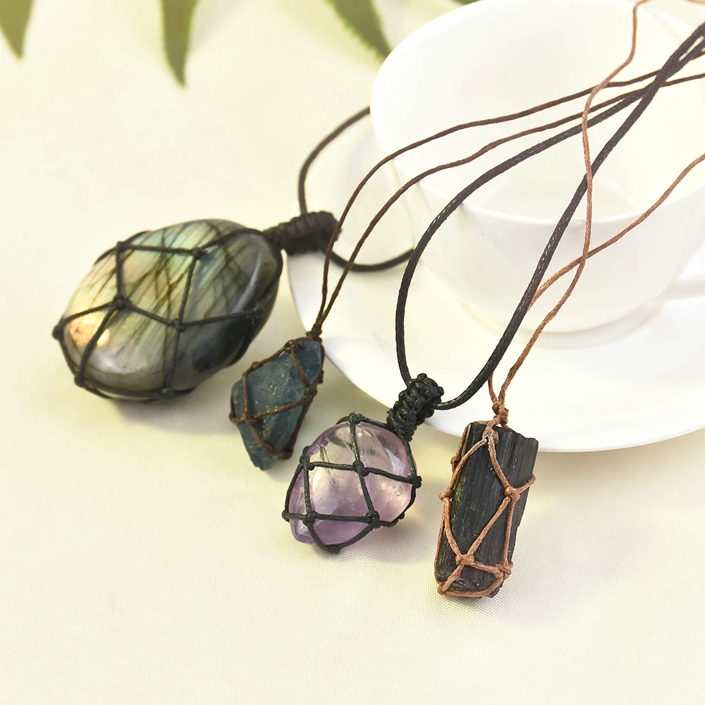 Высокое качество натуральный черный турмалин камень реики кулон с украшением в