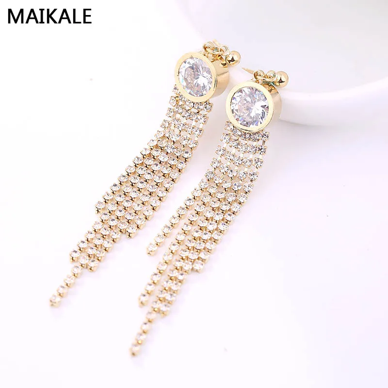 Женские винтажные серьги-гвоздики MAIKALE длинные серьги-цепочки