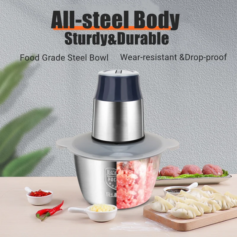 electric chopper 2 speed 300w stainless steel meat grinder automatic mincing machine household food processor kitchen applianc free global shipping