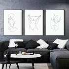 Женский обнаженный однострочный художественный Рисунок фотография стена художественная фигурка женское тело минималистичные плакаты и печать для комнаты
